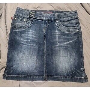 YMI Jean Midi Skirt/Intentional Distress Size 7